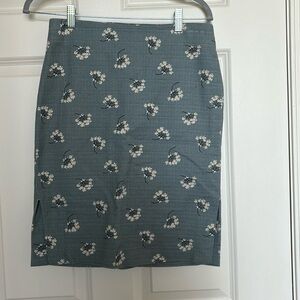 LAST CHANCE: LOFT Cotton Ditsy Floral Print Textured Pencil Skirt